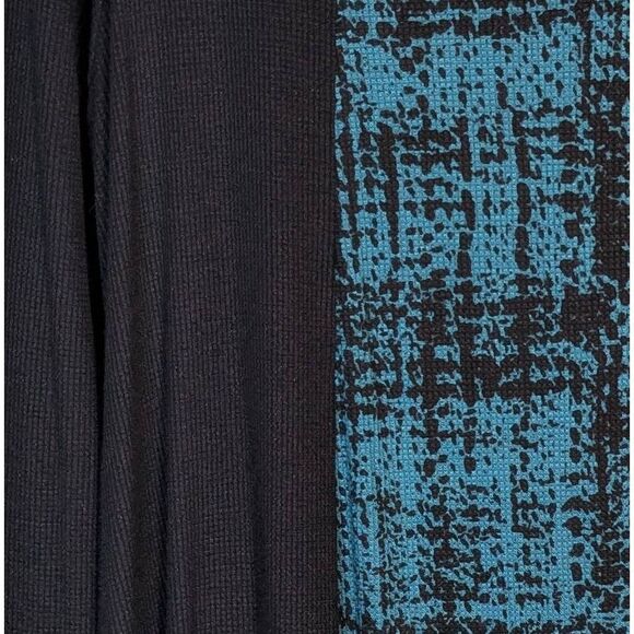 Inside Out brand teal & black colorblock waffleknit Randy tunic top XXL - Picture 6 of 6